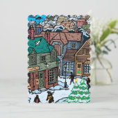 Cartes Pour Fêtes Annuelles Village de Noël (Debout devant)