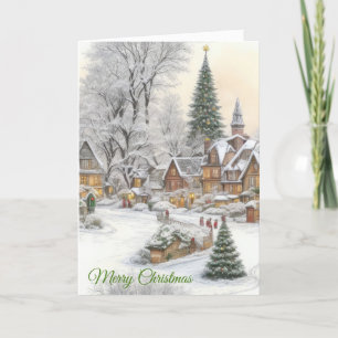 Cartes Pour Fêtes Annuelles Village de Noël