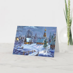 Cartes Pour Fêtes Annuelles Village de Noël d'hiver