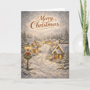 Cartes Pour Fêtes Annuelles Village de Noël enneigé