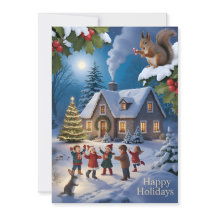 Village de Noël hivernal enneigé