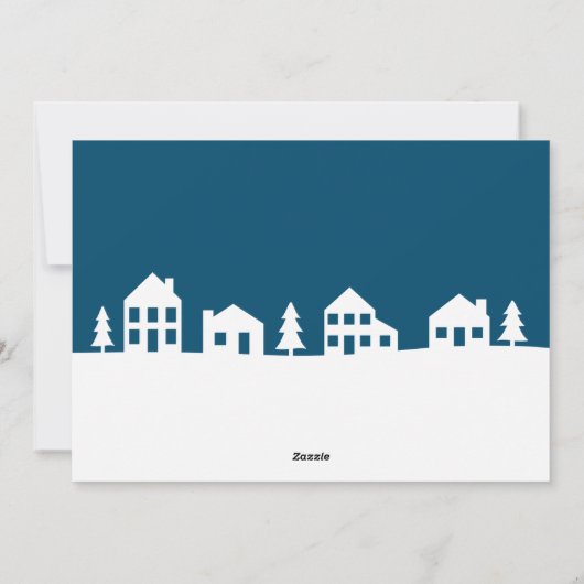 Cartes Pour Fêtes Annuelles Village de Noël simple (Dos)