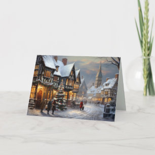 Cartes Pour Fêtes Annuelles Village de Noël Vintage