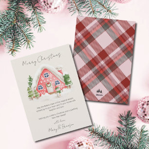 Cartes Pour Fêtes Annuelles Village de Noël vintage rose non photo