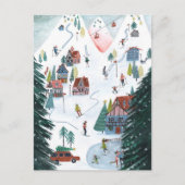 Cartes Pour Fêtes Annuelles Village de patinage nordique (Devant)