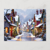 Cartes Pour Fêtes Annuelles Village de rue pavé Noël personnalisé (Devant)
