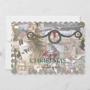 Cartes Pour Fêtes Annuelles Village de ski à Christmastime au Québec