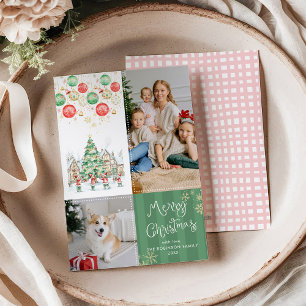 Cartes Pour Fêtes Annuelles Village d'hiver Whimsical Joyeux Noël 2 Photo
