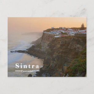 Cartes Pour Fêtes Annuelles Village dramatique sur la falaise à Sintra Portuga