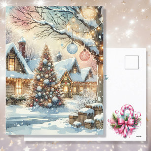Cartes Pour Fêtes Annuelles Village folklorique Whimsical Noël personnalisé