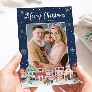 Cartes Pour Fêtes Annuelles Village hivernal neige Joyeux Noël 2 Photo
