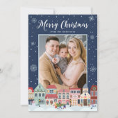 Cartes Pour Fêtes Annuelles Village hivernal neige Joyeux Noël 2 Photo (Devant)