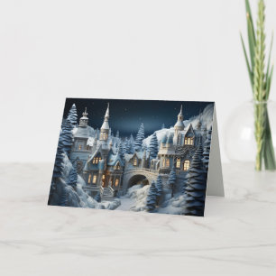 Cartes Pour Fêtes Annuelles Village magique d'hiver