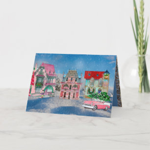 Cartes Pour Fêtes Annuelles Village se rassembler Noël