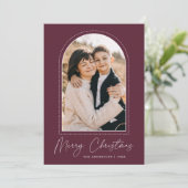 Cartes Pour Fêtes Annuelles Vin d'arc neigeux Joyeux Noël Photo (Debout devant)