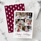 Cartes Pour Fêtes Annuelles Vin Happy Holidays Script 6 Photo Collage