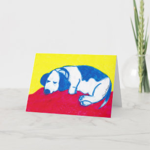 Cartes Pour Fêtes Annuelles Vincent le chien dans des couleurs primaires