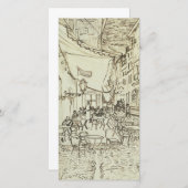 Cartes Pour Fêtes Annuelles Vincent van Gogh - Café Terrasse en soirée (Devant / Derrière)