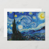 Cartes Pour Fêtes Annuelles Vincent Van Gogh The Starry Night Fine Art (Devant / Derrière)