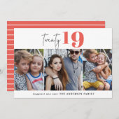 Cartes Pour Fêtes Annuelles VINGT audacieuse graphique multi photo nouvelle an (Devant / Derrière)