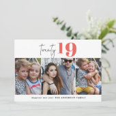 Cartes Pour Fêtes Annuelles VINGT audacieuse graphique multi photo nouvelle an (Debout devant)