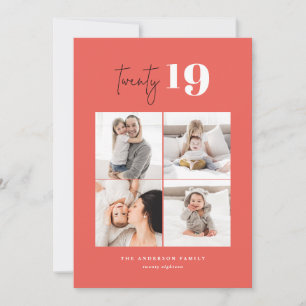 Cartes Pour Fêtes Annuelles VINGT graphique gras multi photo nouvelle année