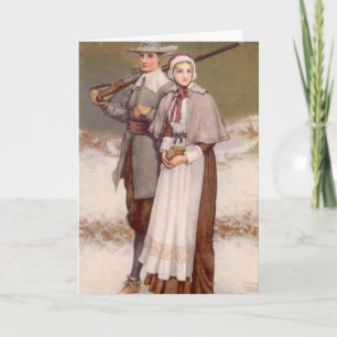 Cartes Pour Fêtes Annuelles Vintage - A Colonial Thanksgiving,