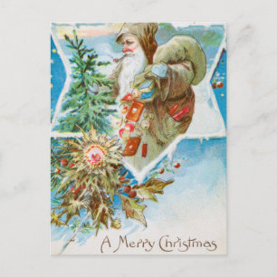 Cartes Pour Fêtes Annuelles Vintage A Joyeux Noël Vieux homme et vacances d'ar