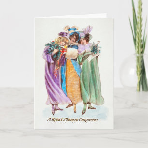Cartes Pour Fêtes Annuelles Vintage A Right Merrie Christmas Femme Lady