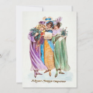 Cartes Pour Fêtes Annuelles Vintage A Right Merrie Christmas Femme Lady