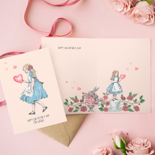 Cartes Pour Fêtes Annuelles Vintage Alice Au Pays Des Merveilles Heureuse Sain