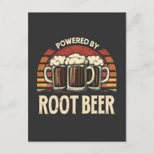 Cartes Pour Fêtes Annuelles Vintage Alimenté Par Bière Racine Drôle Boire
