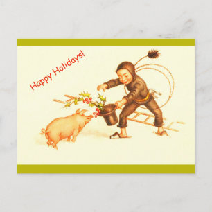 Cartes Pour Fêtes Annuelles Vintage allemand Chimney Sweat & Pig Copy