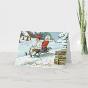 Cartes Pour Fêtes Annuelles Vintage allemand Joyeux Noël Frohe Weinachten