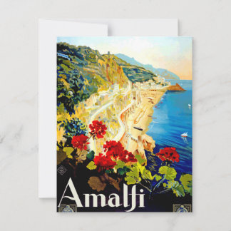 Cartes Pour Fêtes Annuelles Vintage Amalfi Italie Europe Travel