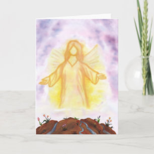 Cartes Pour Fêtes Annuelles vintage ange aquarelle apparaissant et brillant