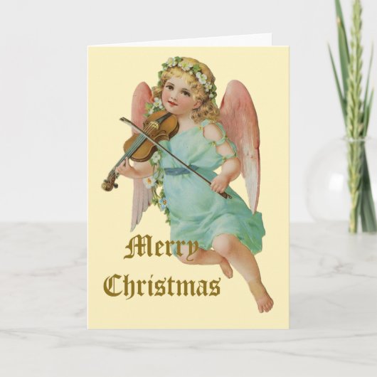 Cartes Pour Fêtes Annuelles Vintage Angel (Devant)