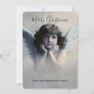Cartes Pour Fêtes Annuelles Vintage Angel Retro Joyeux Noël