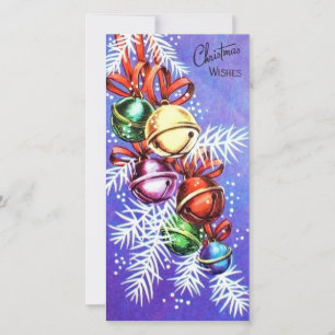 Cartes Pour Fêtes Annuelles Vintage Arbre de Noël Bell Ornements