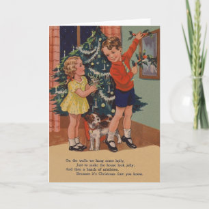 Cartes Pour Fêtes Annuelles Vintage Basic Reader Style Christmas Card