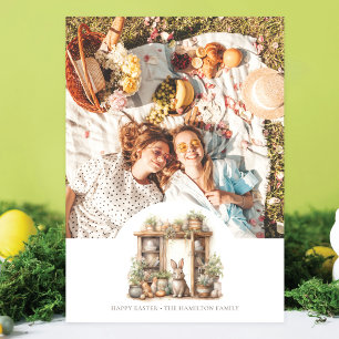 Cartes Pour Fêtes Annuelles Vintage Beige Rustique Pâques Photo personnalisée