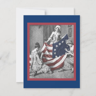 Cartes Pour Fêtes Annuelles Vintage Betsy Ross et création du drapeau américai