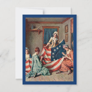 Cartes Pour Fêtes Annuelles Vintage Betsy Ross et création du drapeau américai