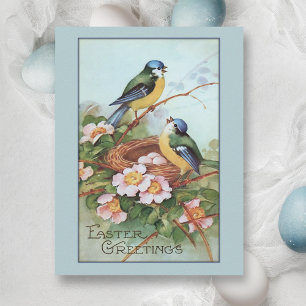 Cartes Pour Fêtes Annuelles Vintage Blue Bird Easter