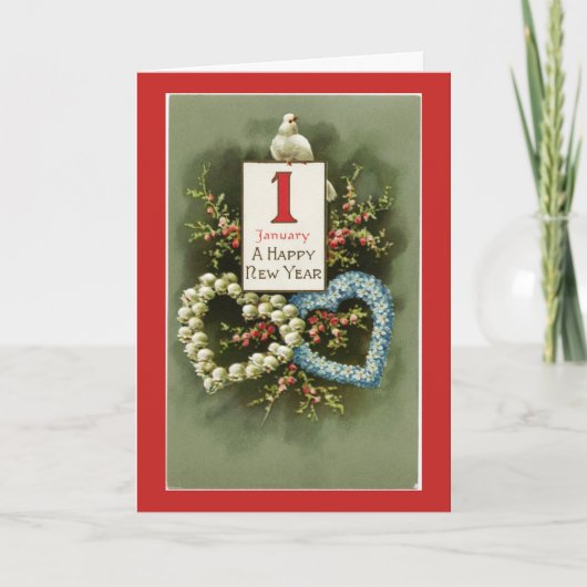 Cartes Pour Fêtes Annuelles Vintage Bonne année (Devant)