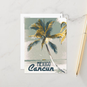 Cartes Pour Fêtes Annuelles Vintage Cancun Mexique Poster Art Travel