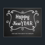 Cartes Pour Fêtes Annuelles Vintage Chalkboard Bonne Année Souhait de l'entrep<br><div class="desc">Vintage Chalkboard Bonne Année Souhait de l'entreprise</div>