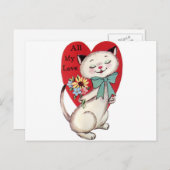 Cartes Pour Fêtes Annuelles Vintage-Chat-Valentine-GraphicsFée. (Devant / Derrière)