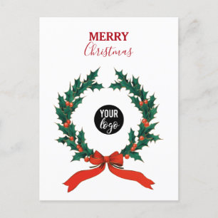 Cartes Pour Fêtes Annuelles Vintage Christmas Berry Wreath Business Logo