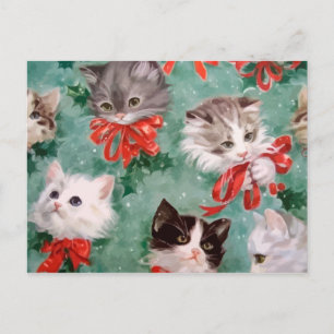 Cartes Pour Fêtes Annuelles Vintage Christmas Cats